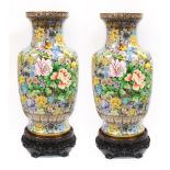 A Large Pair of Chinese Cloisonne Vases, 20th Century