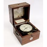 A Swiss Brass-Mounted Mahogany Marine Chronometer, Ulysse Nardin, Switzerland, Mid 20th Century