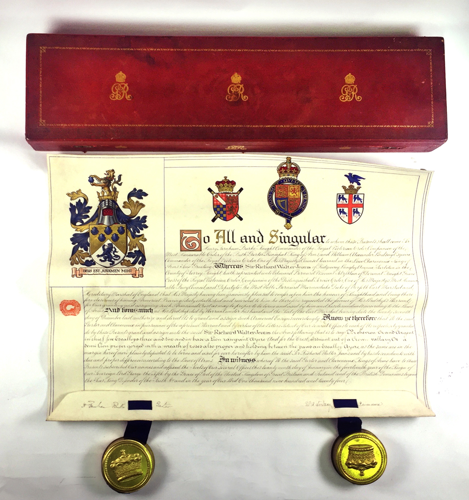 A Grant Of Knighthood Document On Vellum, 1924