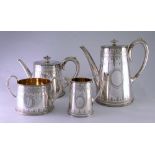 An Assembled Four-Piece Silver Tea And Coffee Set, Martin, Hall & Co, London And Sheffield