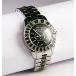 A Ladies Stainless Steel Christal Christian Dior Watch, Designed With John Galliano