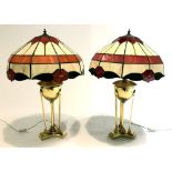 A Pair of Brass Empire Style Table Lamps, 20th Century