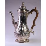 A George III Silver Coffee Pot, John Langlands II, Newcastle, 1802