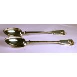 A Pair Of Victorian Silver Serving Spoons, William Eaton, London, 1838