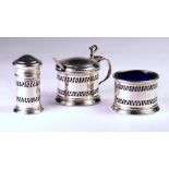 A George V Silver Cruet Set, Docker & Burn Ltd, Birmingham, 1927