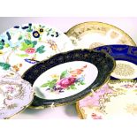A Group of Six 'Floral' Cabinet Plates, Late 19th and 20th Century