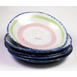 Hylton Nel (1941-): A Set of Five Tin Glazed Earthenware Plates