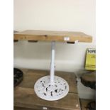 Industrial Style Occasional Table, Pine Plank Top