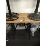 Singer Industrial Pine Top Side Table