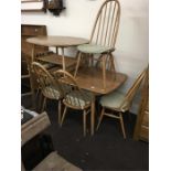 Ercol Elm Blonde Refectory Table & 7 Chairs
