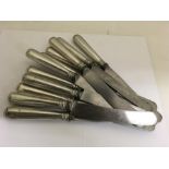 Set of 11 large antique silver handled table knives Hallmarked 800 Silver