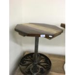 Industrial Style Occasional Table, Tree Trunk Top