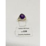 18ct & Plat Amethyst & Diamond ring