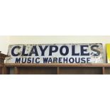 Claypoles Music Warehouse enamel Sign
