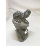 Vintage Inuit Eskimos stone carved figure sculpture