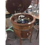 Edwardian Inlaid Round Gramophone