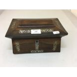 Victorian tea caddy inlaid with mother-of-pearl