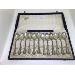 Boxed set of Dutch silver tea spoons