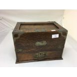 1911 Oak Smokers Box roll top complete with jars