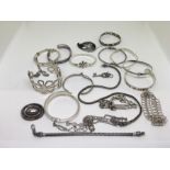 Quantity of silver bangles and bracelets