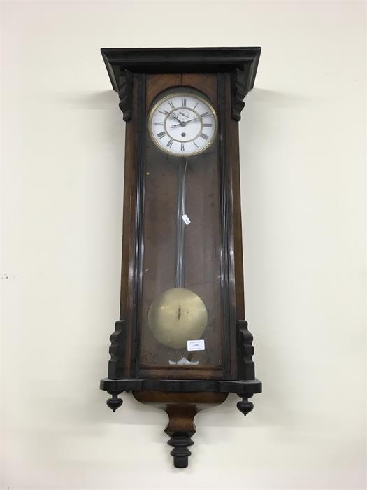 Walnut / Ebony Victorian Vienna Single Weight Wall Clock (Missing Brass weight)