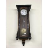 Walnut / Ebony Victorian Vienna Single Weight Wall Clock (Missing Brass weight)
