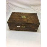 Victorian brass bound writing box