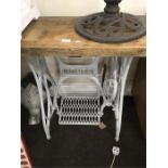 Industrial Style Singer Base with Solid Plank Top
