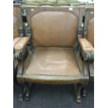 Oak & Leather Office Chambers Carver Chair