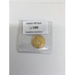 Victorian Sheild Back 1892 Half Sovereign