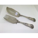 Pair of Georgian silver fish servers