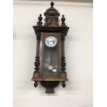 Victorian Mahogany Vienna Wall Clock Working Order