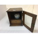 Oak tobacco box with tobacco jar