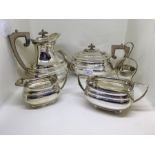 4 peice Silver plated Tea service and tea strainer