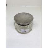 Continental silver top dressing table Jar