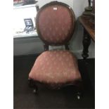 Victorian Walnut Ladies Spoon Back Chair Cabrielle Legs