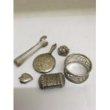 Selection of silver and white metal items