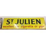 St Julien Enamel Sign ( Excellent for Cigarette or Pipe )