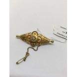 Victorian 15ct Gold Diamond Brooch