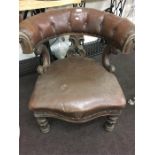 Victorian Mahogany Button Backed Library Chair