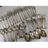 Georgian Silver Plated Bright Cut Cutlery