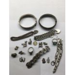 Selection of silver items