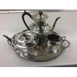 Silver Plated Tea Set on a Tray