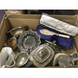 Box of silver plated items