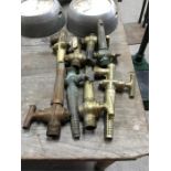 Selection of 8 Vintage Brass Beer Barrell Taps