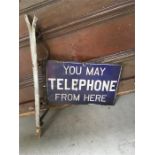 Enamel Double Sided ' You may Telephone from here ' Sign