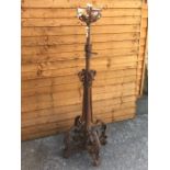 Wrought Iron Ornate Victorian Extending Oil Lamp Holder