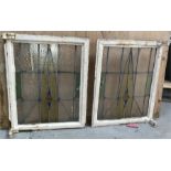 Pair Crittle Original Victorian Stained Glass Window