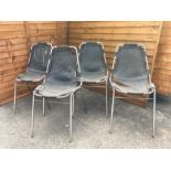 Set 4 Vintage Leather & Chrome Chairs