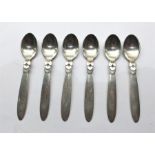 Set of 6 Georg Jensen Cactus design Tea Spoons